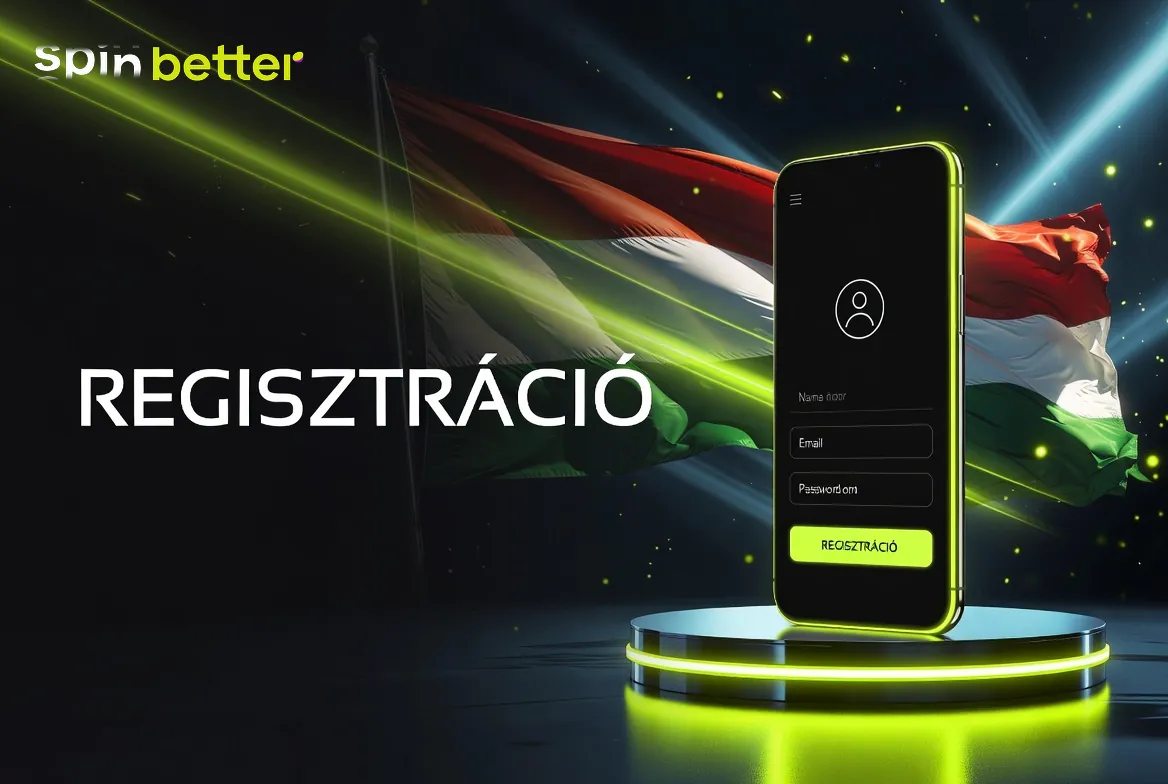 SpinBetter regisztráció adatlapja a pénznem és a kódmező kiválasztásával